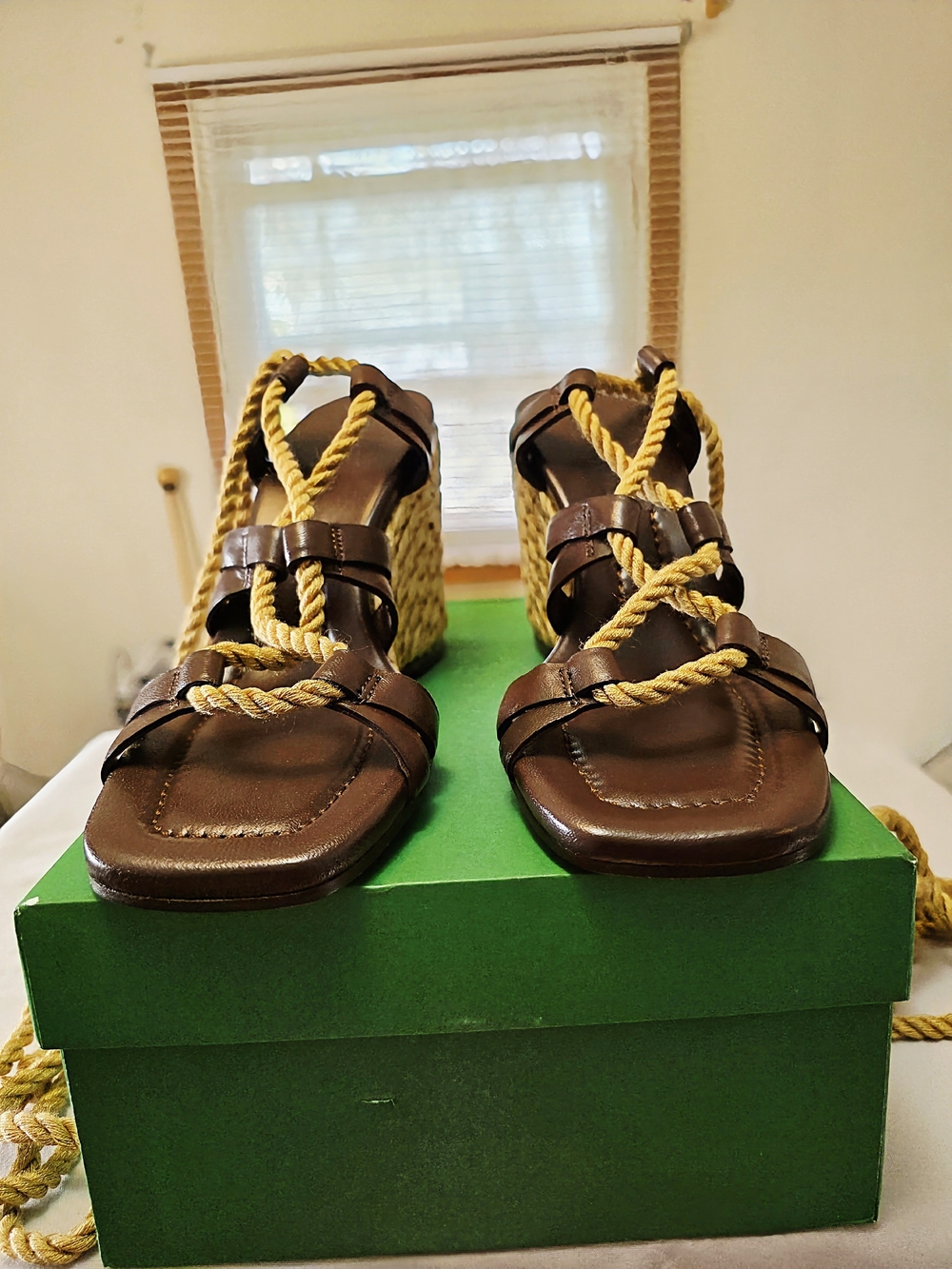 J.Crew Rope Lace-Up High-Heel Sandals In Leather Size 8.5M - Picture 5 of 8